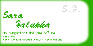 sara halupka business card